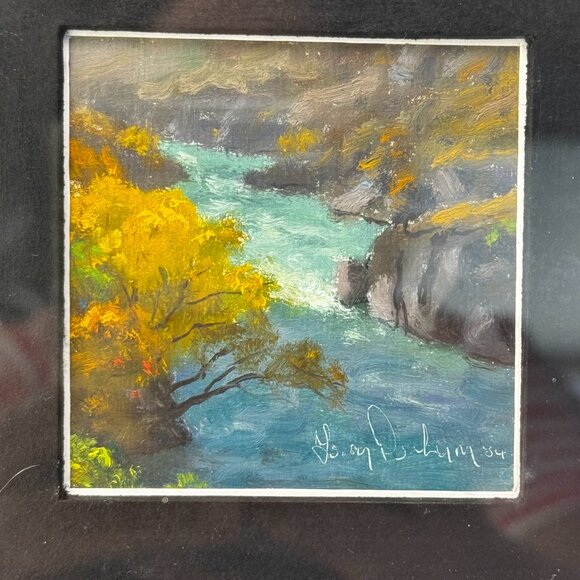 3 Mini Oil Paintings 1984 New Zealand Vintage Landscape Views in a Single Frame - Picture 6 of 16